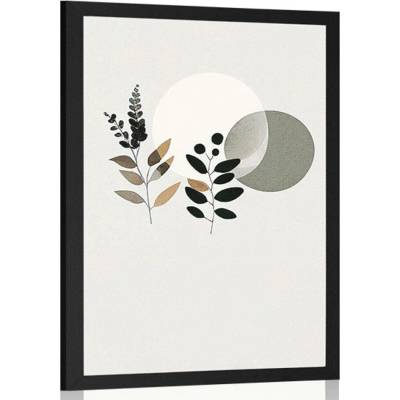 Plakát minimalistické listy s boho pozadím - 20x30 no frame