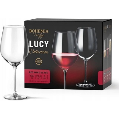 BOHEMIA PRESTIGE LUCY POHÁR NA ČERVENÉ VÍNO 6 x 600 ml