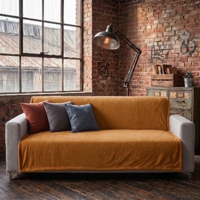 MyBestHome GOLD Přehoz na sedačku a pohovku BERTA medový 170x210 cm