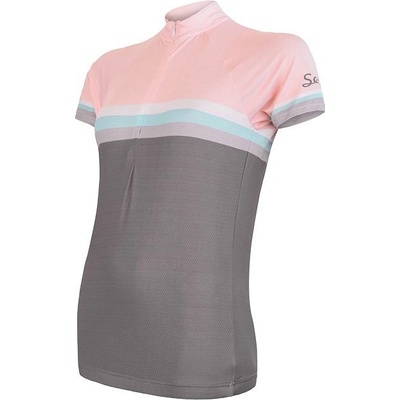 Sensor SUMMER STRIPE krátký rukáv šedá/růžová dámský