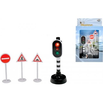 Dopravní set plastový semafor svítící + 3 dopravní značky