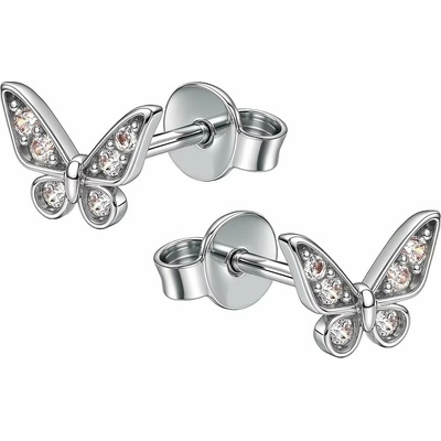 Zlaton Náušnice bílé zlato motýl se zirkony pecky 0.9g 0.6cm N11092500762