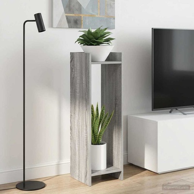 vidaXL Стойка за растения 2 бр. Сив Сонома 30 x 30 x 100 см (899573)