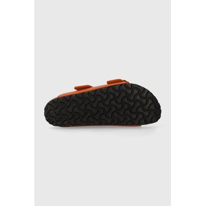 Birkenstock чехли с равна подметка дамски от кожа