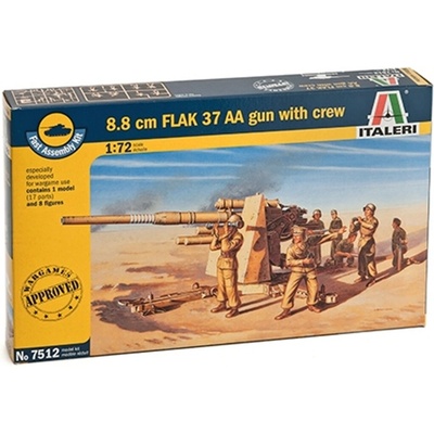 Italeri Easy Kit 8.8 CM FLAK 37 AA GUN with crew 1:72