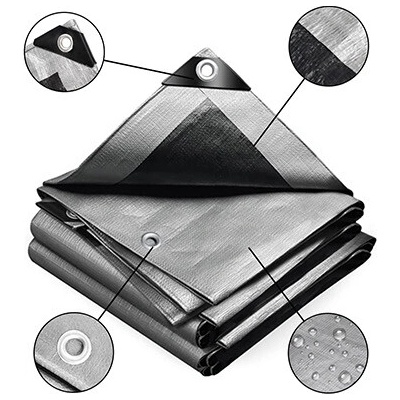 Foxigy Krycia plachta strieborno čierna 15x16 m 509