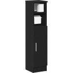 vidaXL Шкаф за баня с поставка за ролки, черен, 20, 5x22x90 см (858498)