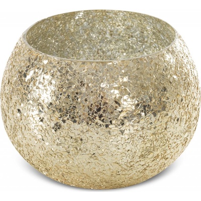 EUROFIRANY EUROFIRANY SKLENĚNÝ KVĚTINÁČ MELIA 18X14 CM ZLATÁ