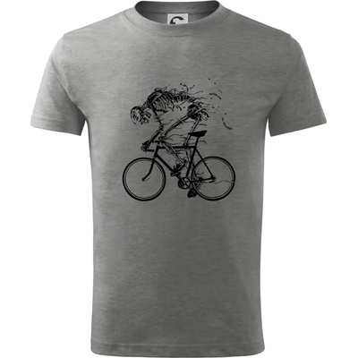 Cyklo kostra tričko detské tmavosivý melír