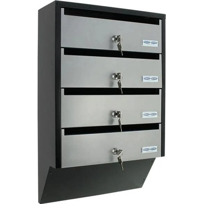 Rottner Poštová schránka Depot 4, strieborná/čierna