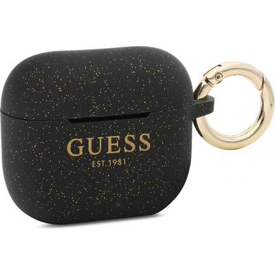 Guess Glitter Printed Logo Silikonové puzdro pre Airpods 3 GUA3SGGEK