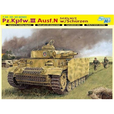 Dragon Model Kit tank 6474 Pz.Kpfw.III Ausf.N w/SCHÜRZEN SMART KIT 1:35