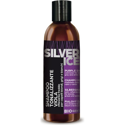 Bio Gentleaf Silver Ice fialový šampon pro studené tóny bílých, šedivých a blond vlasů 200 ml