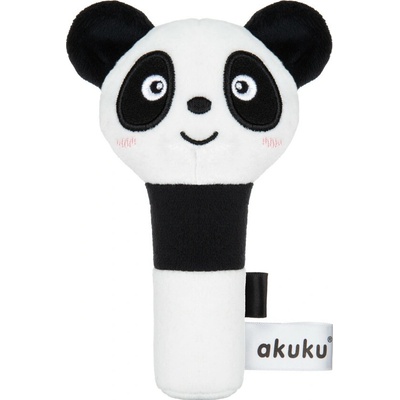 Akuku Plyšové pískatko panda čiernobiela