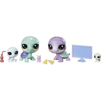 Hasbro Littlest Pet Shop Rodinné balení zvířátek Želví rodnika u televize