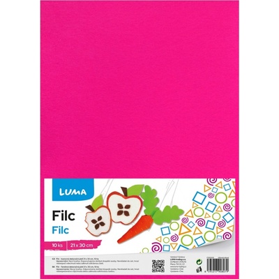 Filc Luma A4, růžový 10ks
