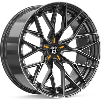 WOLFRACE Wolfsburg GTR 8,5x20 5x114,3 ET40 gloss raven black polished orange inserts