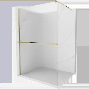 Mexen Kioto+ душ преграда с рафт Walk-in 70 x 200 см, ивици, златна - 800-070-121-50-09 (800-070-121-50-09)