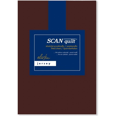 SCANquilt prostěradlo jersey elastic lycra tmavě hnědé 180x200