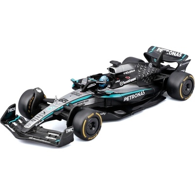 Model Formuly 1 Bburago Mercedes‑AMG Petronas W16 2025 George Russell v akrylovom boxe (1:43)