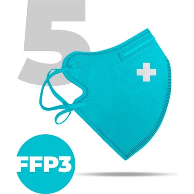 Nanolab nano bezpečný respirátor FFP3 modrý medi logo krížok 5 ks
