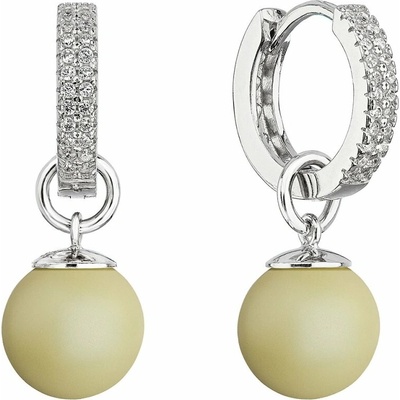 Pavona stříbrné visací kroužky s pastelově žlutou perlou 31298.3 Pastel Yellow