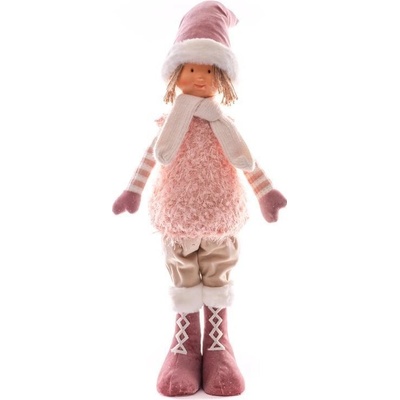 MagicHome Dekorácia Vianoce Chlapec ružový 75 cm