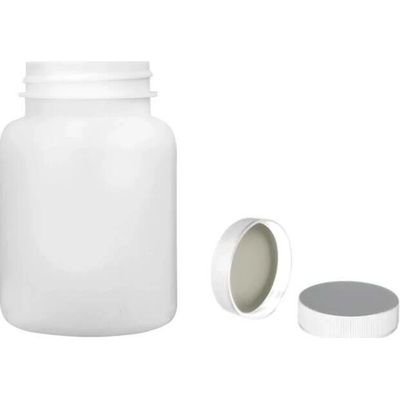 Pilulka Plastová lahvička, lékovka bílá s bílým uzávěrem 150 ml