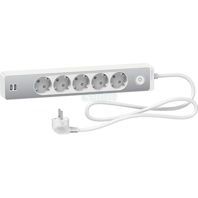 Schneider Electric 5 Plug + 2 USB 1,5 m (ST945U1WA)