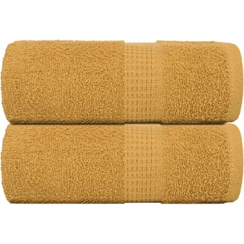 vidaXL Кърпи за пране FROGN 2 бр. Златисти 30x30 см 360 г/м2 (136800)