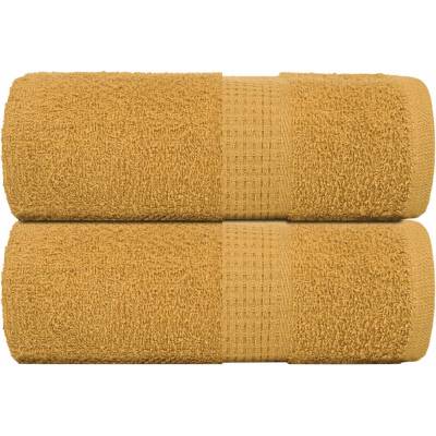 vidaXL Кърпи за пране FROGN 2 бр. Златисти 30x30 см 360 г/м2 (136800)
