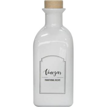 Mercanlar M-151406-WSV-Бутилка за оцет с коркова тапа "Mira" 250cc БЯЛА (0154302)