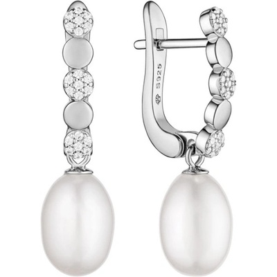 Gaura Pearls Stříbrné náušnice s bílou perlou Magda SK25102EL/W Stříbrná Bílá