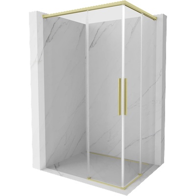 Mexen Rox Двойна плъзгаща се душ кабина 95 x 75 см, прозрачна, матово златно (8C2D-095-075-55-00)
