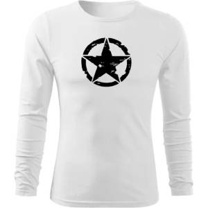 DRAGOWA FIT-T Тениска с дълъг ръкав Star, бяла, 160 г/м2 (5973)
