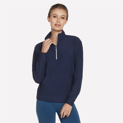 Skechers Women's Goluxe Rib Quarter-Zip Fleece - Navy