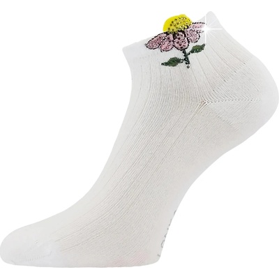 Lonka ponožky dámské elegantní FLITANA 02 s kamínky 3 páry BÍLÉ