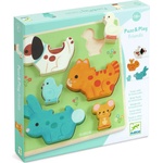 DJECO Дървен пъзел 2 в 1 Djeco Puzz & Play - Friends, 6 части (DJ01083) - ozone