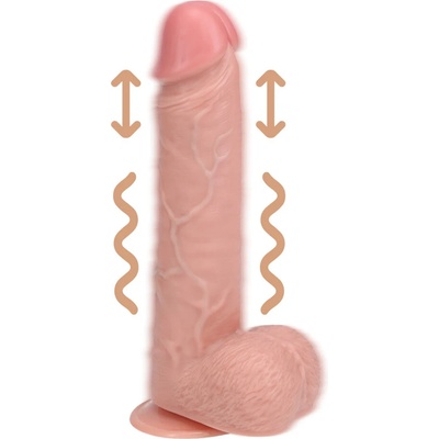 Shots Realrock Vibrating and Thrusting Straight Cock with Balls 20,5 cm flesh