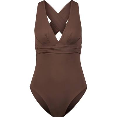 Seafolly Дамски бански костюм Seafolly Women's Collective Cross Back One Piece Swimsuit - Dark Chocolate - размер 36 (EU) (150-2099-0813)