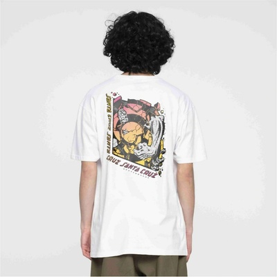 Santa Cruz Roskopp Break T-Shirt White Acid Wash