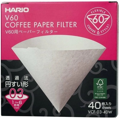 Hario V60-03 biele 40 ks VCF-03-40W