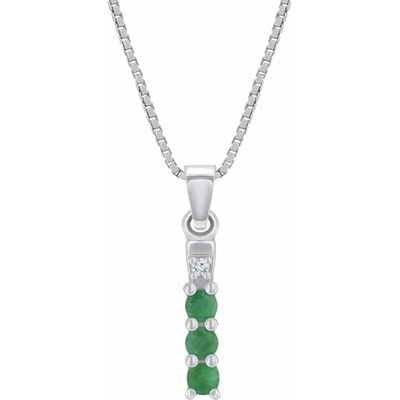 Eppi stříbrný přívěsek s přírodními smaragdy Freesia P38021