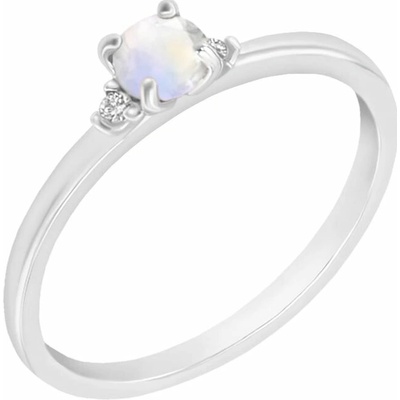 Eppi Zlatý zásnubný prsteň s mesačným kameňom s diamantmi Hye R41426