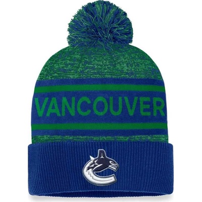 VAN 23 Authentic Pro Rink Heathered Cuffed Pom Knit Vancouver Canucks