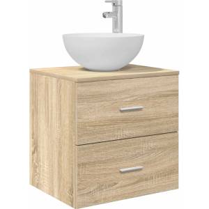 vidaXL Стенен мивка с шкаф Дъб сонома 49, 5 x 35 x 63 см (890256)