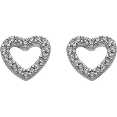 Hot Diamonds Strieborné srdiečkové náušnice s kubickými zirkónmi Silver Whisper SWE004
