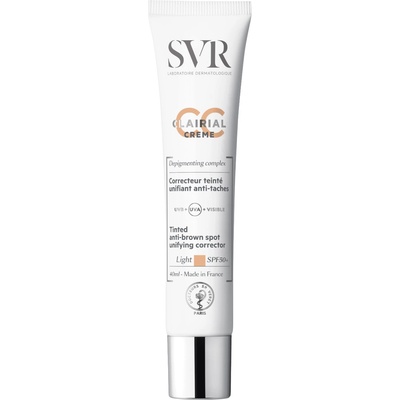 Laboratoires SVR Clairial Тониран крем за лице CC, светъл, SPF50+, 40 ml