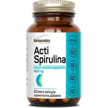 Herbamedica Acti Spirulina, 400 mg, 60 веге капсули, Herbamedica
