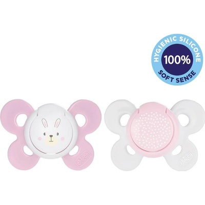 Chicco šidítko Physio Comfort silikon dívka zajíček/tečky 2 ks V002447